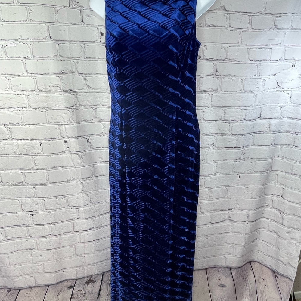 Elegant Blue Patterned Women's Dress